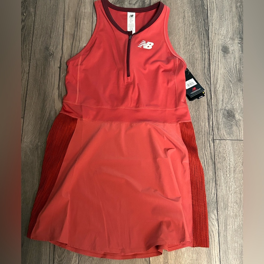 New Balance Coral Red Sleeveless Athletic Dress